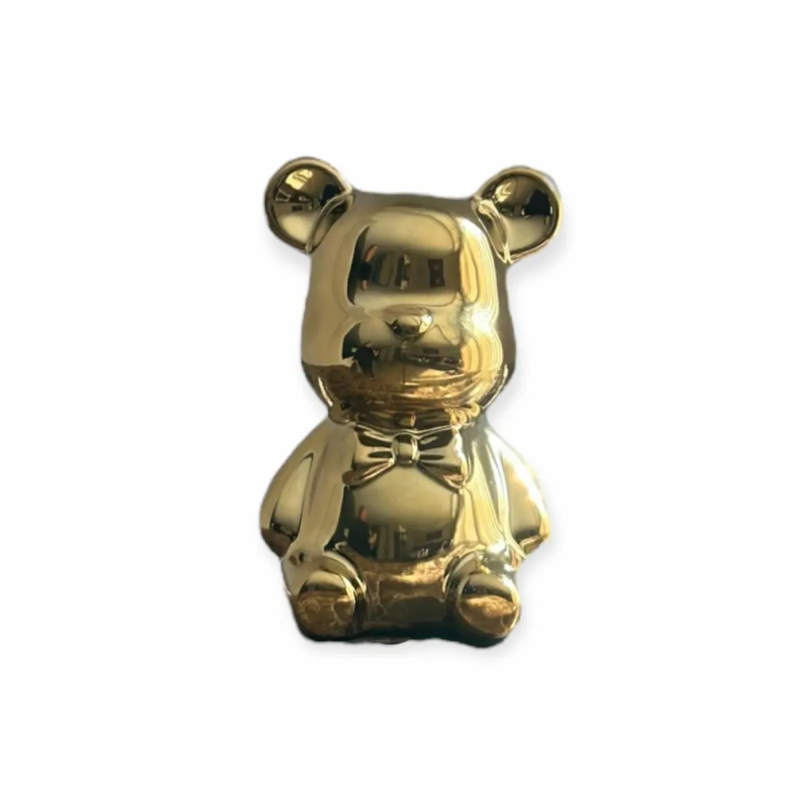 beer beeldje zittend goud 7,5x12cm