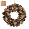 Brant Kerstkrans met Dennenappels – H9 x Ø45 cm – Bruin