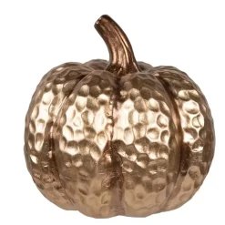 Clayre & Eef herfst decoratie beeld pompoen goud kleurig keramiek