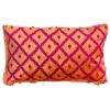 Colmore – Sierkussen Ruiten Oranje Fuchsia 60x35cm franjes
