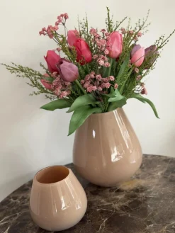 Complete decoratie set Tasman Taupe met tulpen | Vase the world