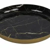 Countryfield Dienblad rond Marmer L zwart / goud