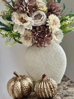 Countryfield kunstbloemen Dahlia grijs bruin 57 cm