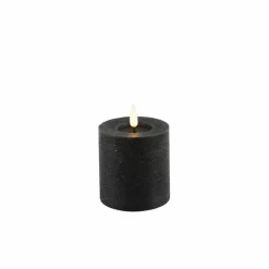 Countryfield LED kaars rustiek lyon 7.5x8cm zwart