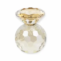 Crystal glas kaarshouder 7x7x9 cm – Colmore