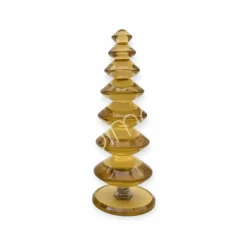 Decoratie kerstboom amber luster crystal glass – 2 afmetingen