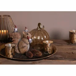 Decoratie Pompoen 15×18 cm goudkleurig glas