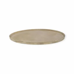Dienblad rond goud mat metaal – 46x46x2 cm