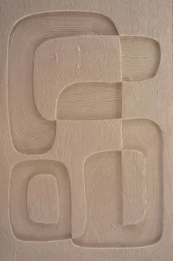 3D wanddecoratie organisch aardetint 80x120cm