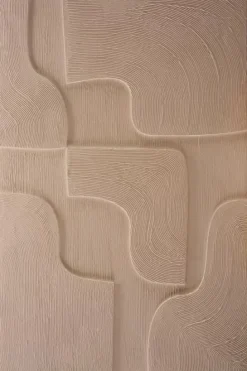 3D wanddecoratie organisch aardetint 80x120cm japandi