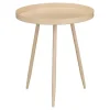 Flores Bijzettafel – H38 x Ø34 cm – Metaal – Beige