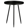 Flores Bijzettafel – H49 x Ø42 cm – Metaal – Zwart