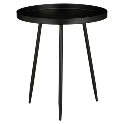 Flores Bijzettafel – H44 x Ø40 cm – Metaal – Zwart