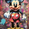 Glasschilderij Mickey Mouse disney gekleurd 80x120cm