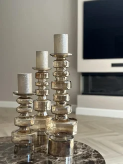 Glazen kandelaar chandelier brown luster