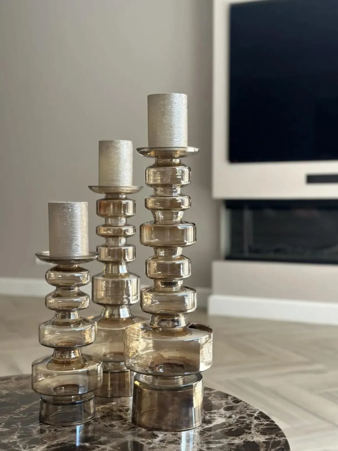 Glazen kandelaar chandelier brown luster