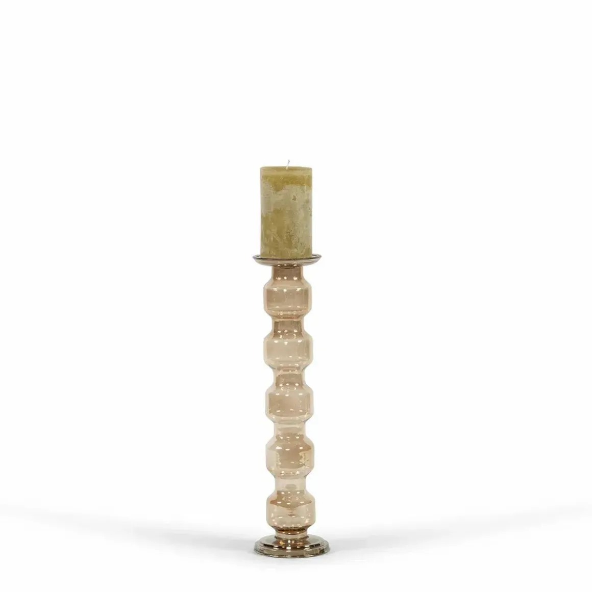 Glazen kandelaar Oyster 5 Rolls brown luster