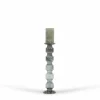 Glazen kandelaar Oyster 5 Rolls Grey luster