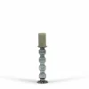 Glazen kandelaar Oyster 4 Rolls Grey luster