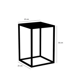 Goa Bijzettafel – Set van 2 – L30 x B30 x H42 cm – Metaal – Zwart