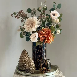 Herfstdecoratie complete tafel decoratie set met dienblad panter