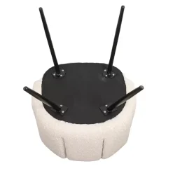 High five luxe eetkamerstoelen wit parelmoer (boucle) (Set van 2)
