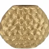 Inga jada gold goud ovaal vaas structuur 32x12x26cm