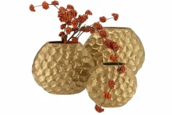 Inga jada gold goud ovaal vaas structuur 32x12x26cm
