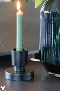 Kaarshouder zwart Piura XS Ø9 x H10 cm – vase the world