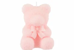 Kaars Teddy Beer Roze klein 8 uur