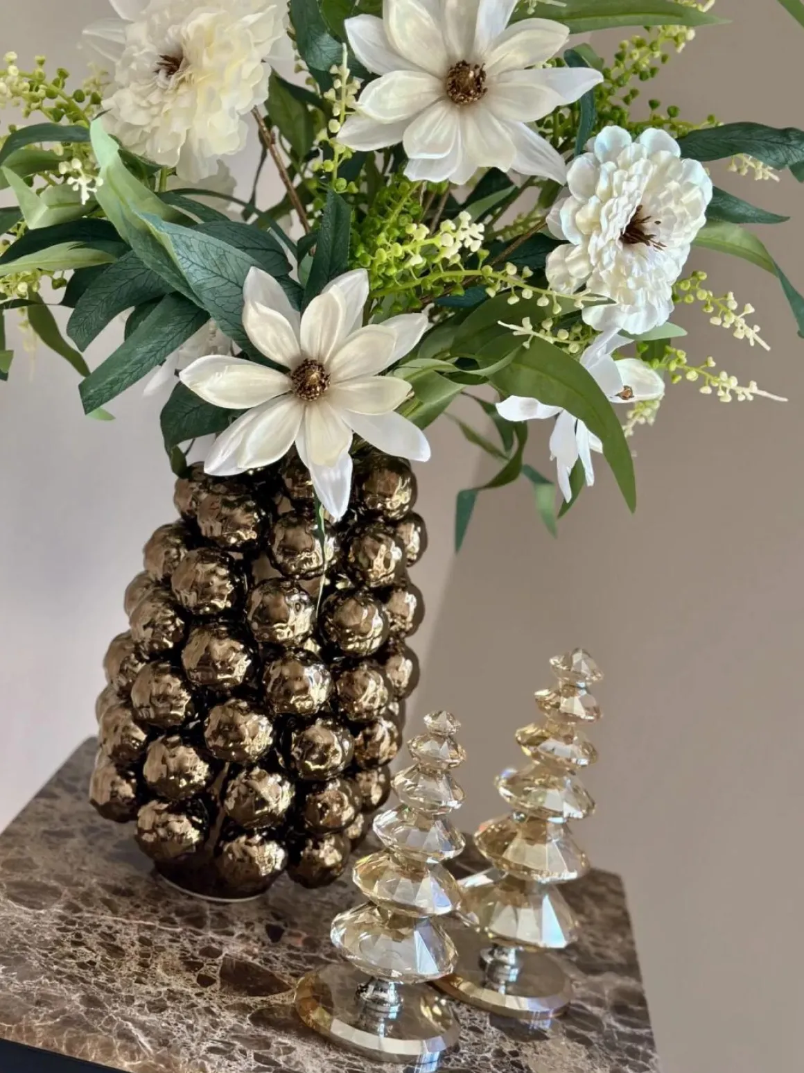 Kerstballen vaas brons Ø18,5×28 cm – Light & Living