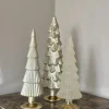 Kerstboom decoratie set van glas White Gold Xmas – 30/35 cm