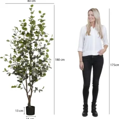 Kunstplant Eucalyptusboom in Pot – H180 x Ø80 cm – Groen