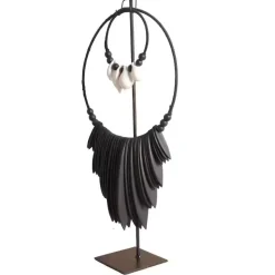 K33 Zwarte Octo Ketting schelp ornament op voet standaard L