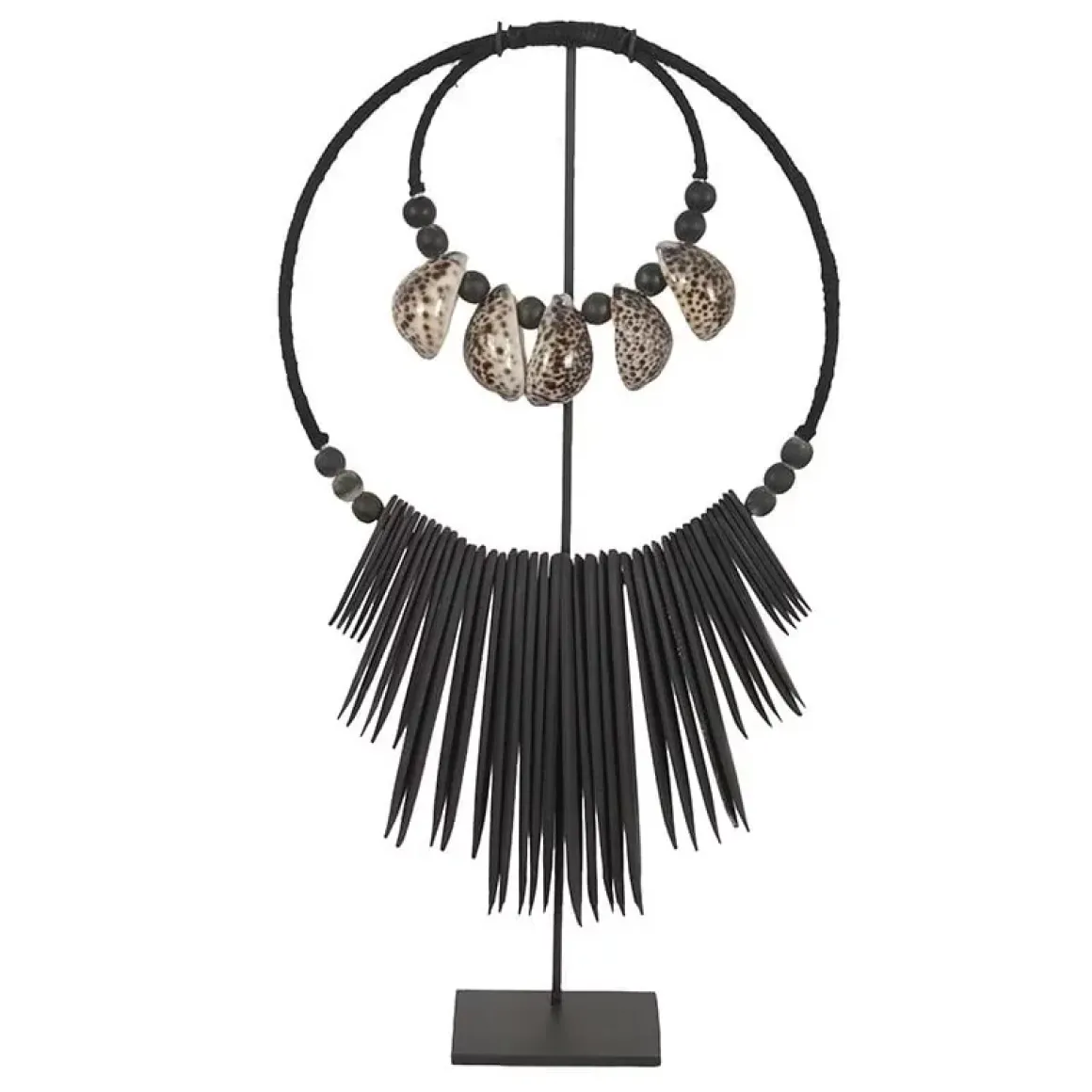 K34 zwarte tijger octo schelpen ketting ornament l