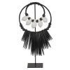 K35 Zwart -wit octo schelpen ketting op standaard s