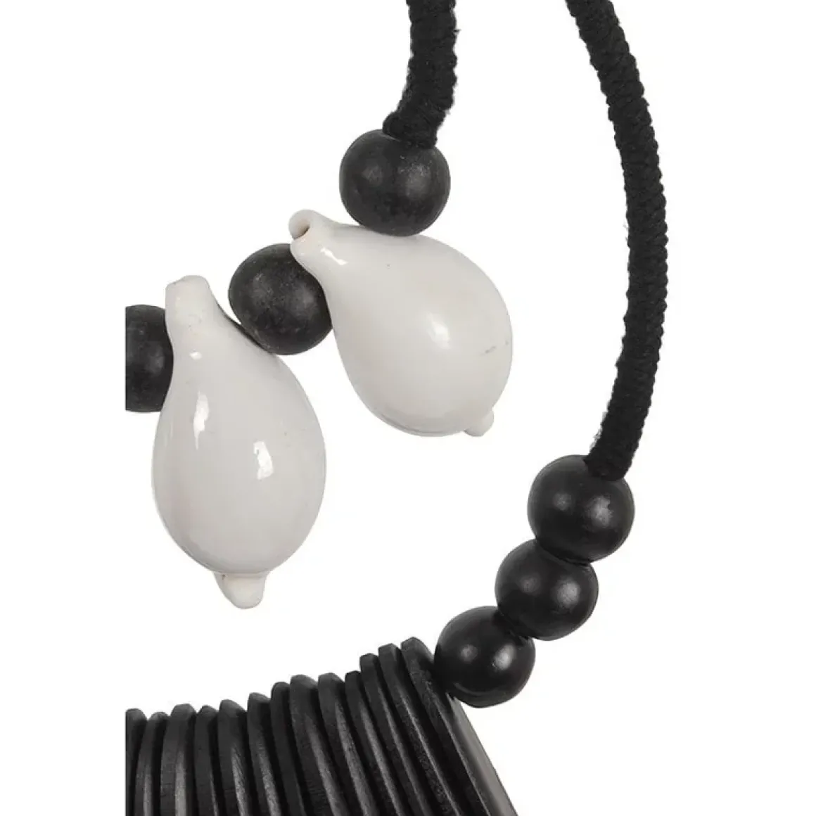 K35 Zwart -wit octo schelpen ketting op standaard s