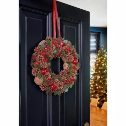 Landon Kerstkrans met Dennenappels – H9 x Ø45 cm – Bruin