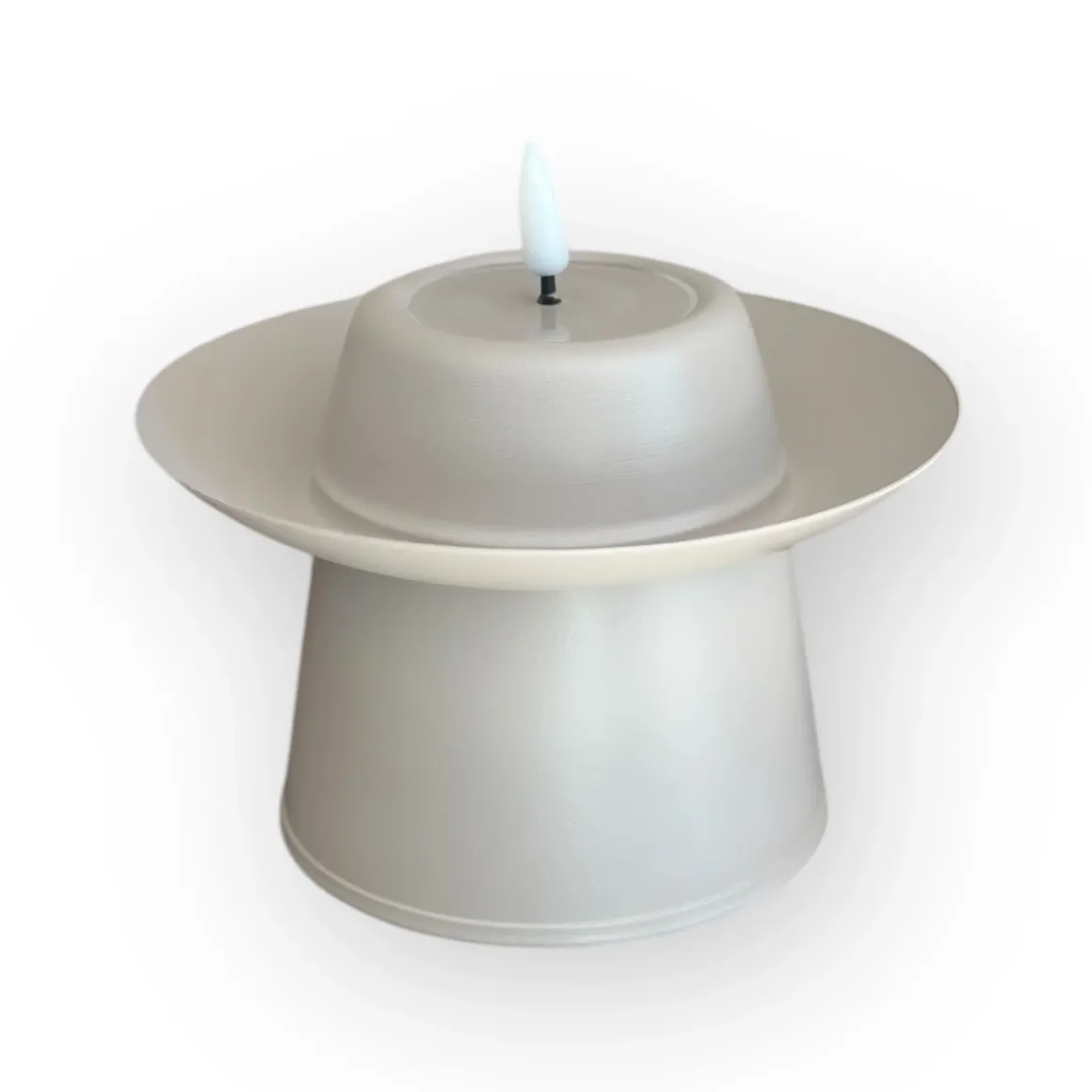Led kaars voor buiten beige – 14x14x9cm – Mansion Atmosphere