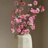 Light & living vaas met zijden bloem kersenbloesem.