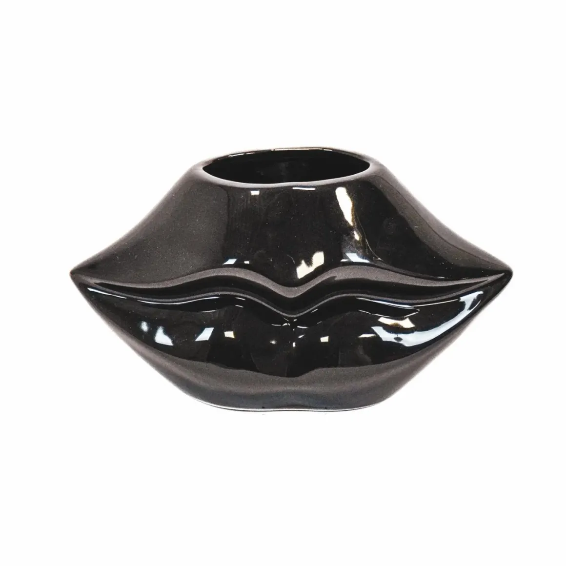 lip vaas mat Zwart 21x19x11cm