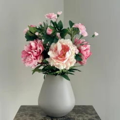 Losse kunstbloem pioenroos donker roze 68 cm