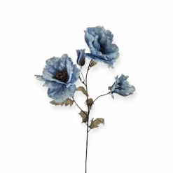 Losse zijden bloem poppy blauw 107 cm