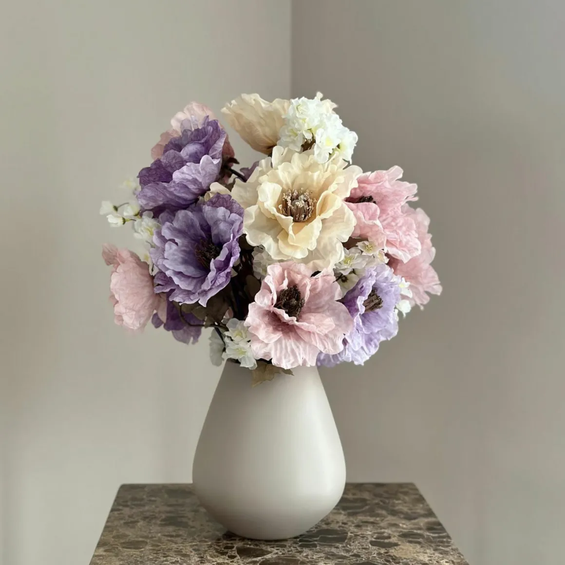 Losse zijden bloem poppy lila 107 cm