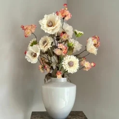 Losse zijden zonnebloem beige 70 cm