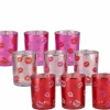 Love You Lips waxinelicht houder roze rood fuchsia 7,3cm x 8cm