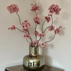 Luster vaas met zijden bloem kersenbloesem takken