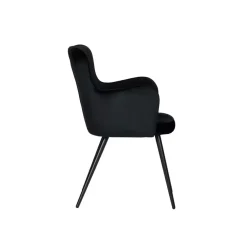 Luxe eetkamerstoelen Vleugelstoel zwart (Set van 2)