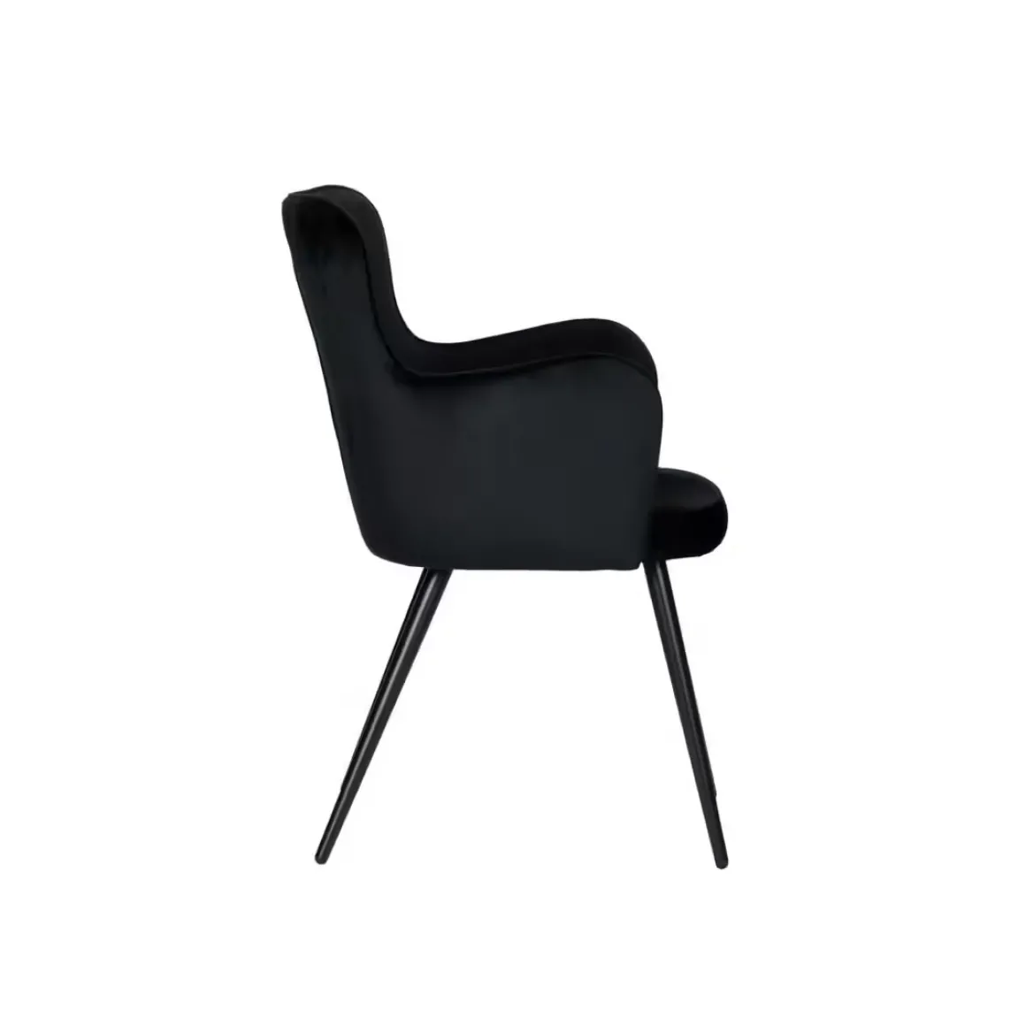 Luxe eetkamerstoelen Vleugelstoel zwart (Set van 2)