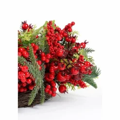 Norah Kerstkrans met Dennenappels – H13 x Ø50 cm – Rood